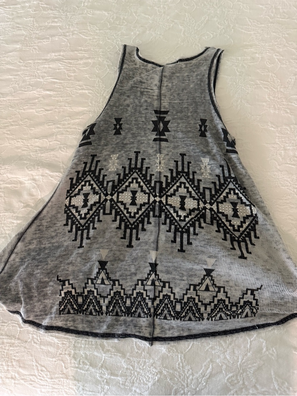 Gray Tribal-Print Swing Tank Top